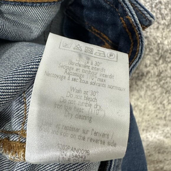 Sézane Jeans Womens 36 Blue High Rise Wide Leg Button Fly Denim Patch Pockets - Picture 10 of 10